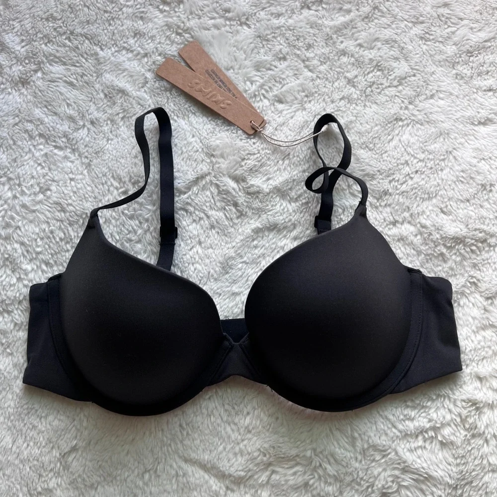 SKIMS Women's Fits Everybody Push Up Demi Bra Onyx Black 34B BR-UWR-2295 NWT